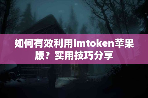 如何有效利用imtoken苹果版？实用技巧分享